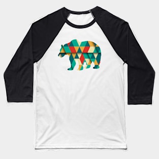 Geometric Bear Design Baseball T-Shirt